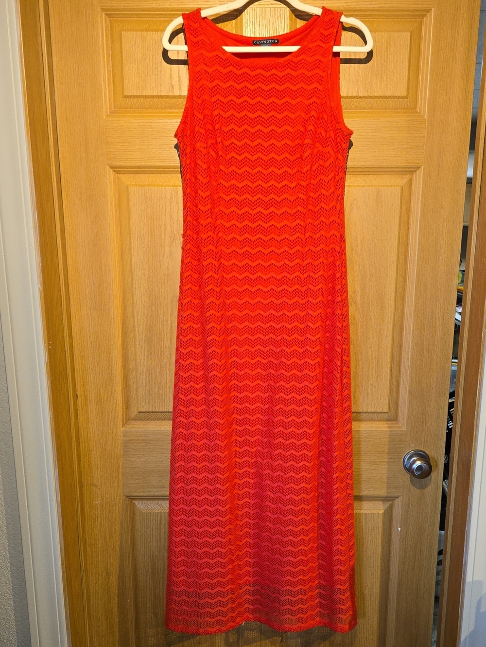 Covington Bright Orange Sleeveless Maxi Dress